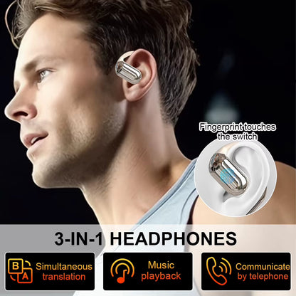 AI Translator Earbuds Real-Time Translators Headphones 144 Languages Voice Translator Wireless Bluetooth Earphones for Travel